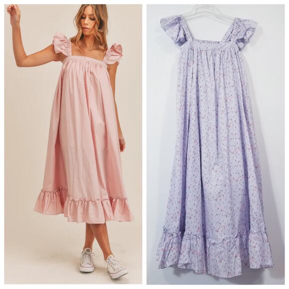 Mable Ditsy Floral Ruffle Tiered Maxi Dress Fit and Flare side Pockets - Picture 2 of 14